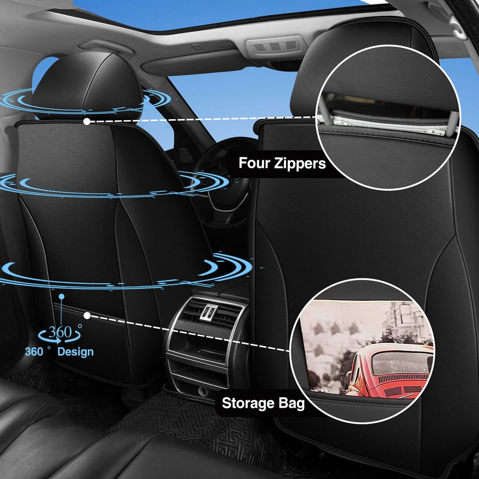 Car 5-Seat Covers For LINCOLN MKX 2008-2018 Faux Leather Protector Full Set Pad Foto 3 de 4