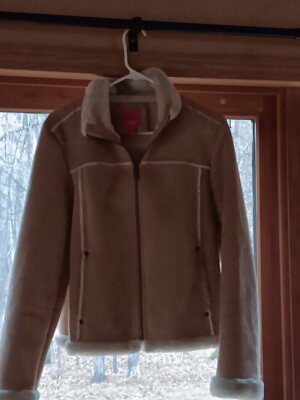 Esprit Faux Suede Camel Jacket Size Med