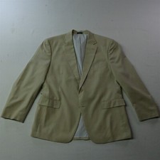 Stafford 44R Beige Khaki Spring Summer Wedding Men Blazer Suit Jacket Sport Coat