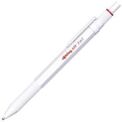 筆記具 rotring 600 3in1 Permanent White Rotring Multifunction Pen 600 Permanent White 3in1 Ballpoint Pen