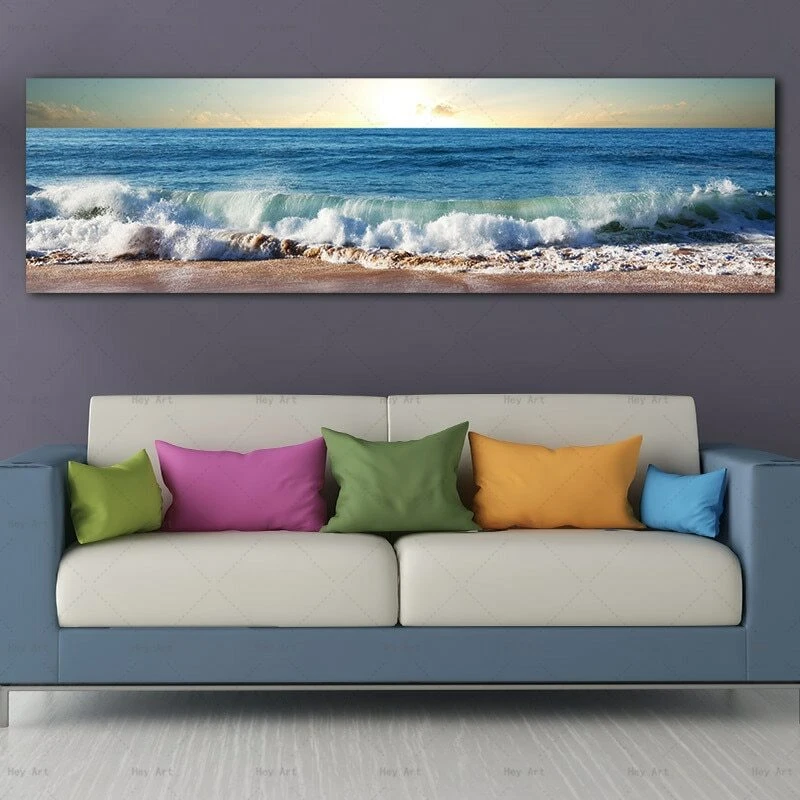 Холст настенное искусство морской пляж морской пейзаж холст картина печать плакат домашнего декора фреска - Изображение 3 из 4