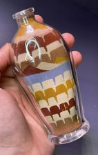 Vintage 20th C. Sand Art Glass Bottle Southwestern Mountain Landscape Scene