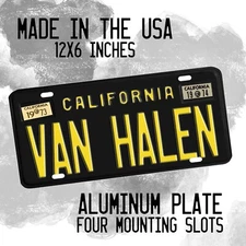 1970's Van Halen Rock and Roll Band California Designs Aluminum License Plate