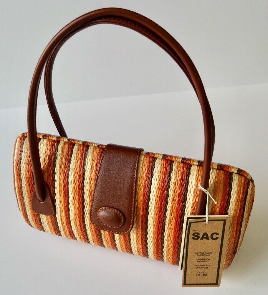 NEW*** Le Sac Original Philippine Handwoven Rattan Bag With NEW*** Le Sac Original Philippine Handwoven Rattan Bag With