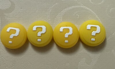 Set Of 4 Mario Brothers Question Mark Thumb Caps For Ps5/Xbox