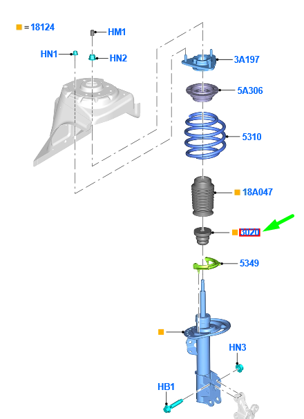FORD MUSTANG MK6 Front Shock Absorber Bumper 5293414 NEW GENUINE  