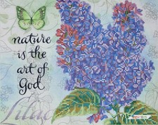 Lilac Bead Embroidery Scheme on Canvas DIY Stamped Printed Pattern ta-400