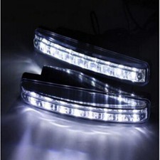 Pair Car Daytime Running Light Drl Daylight 8 Led Euro Fog Lamp Day Lights New