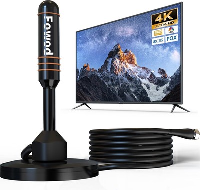 HD Digital TV Antenna Small Indoor Outdoor Antennas Includes Magnetic Base an...