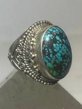 Turquoise ring boho sterling silver girls women