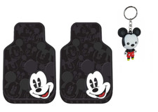 New 3pcs Mickey Mouse Expression Car Truck Suv Front Rubber Floor Mats Keychain