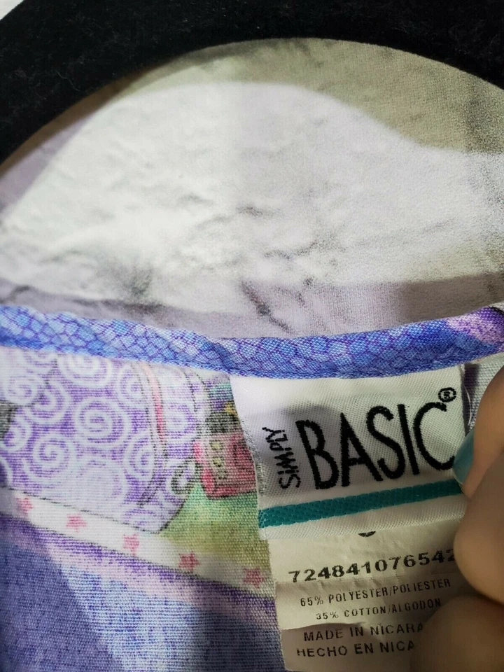 Simply Basic Top Size S Womens Penguin Print Short Sleeve V Neck Scrub Top - Image 4 of 4