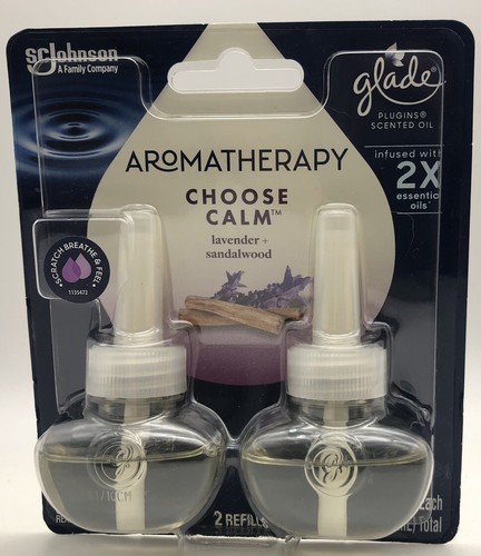 GLADE PLUG-INS aromatherapy choose Calm lavender sandalwood- 2 REFILLS 🎁