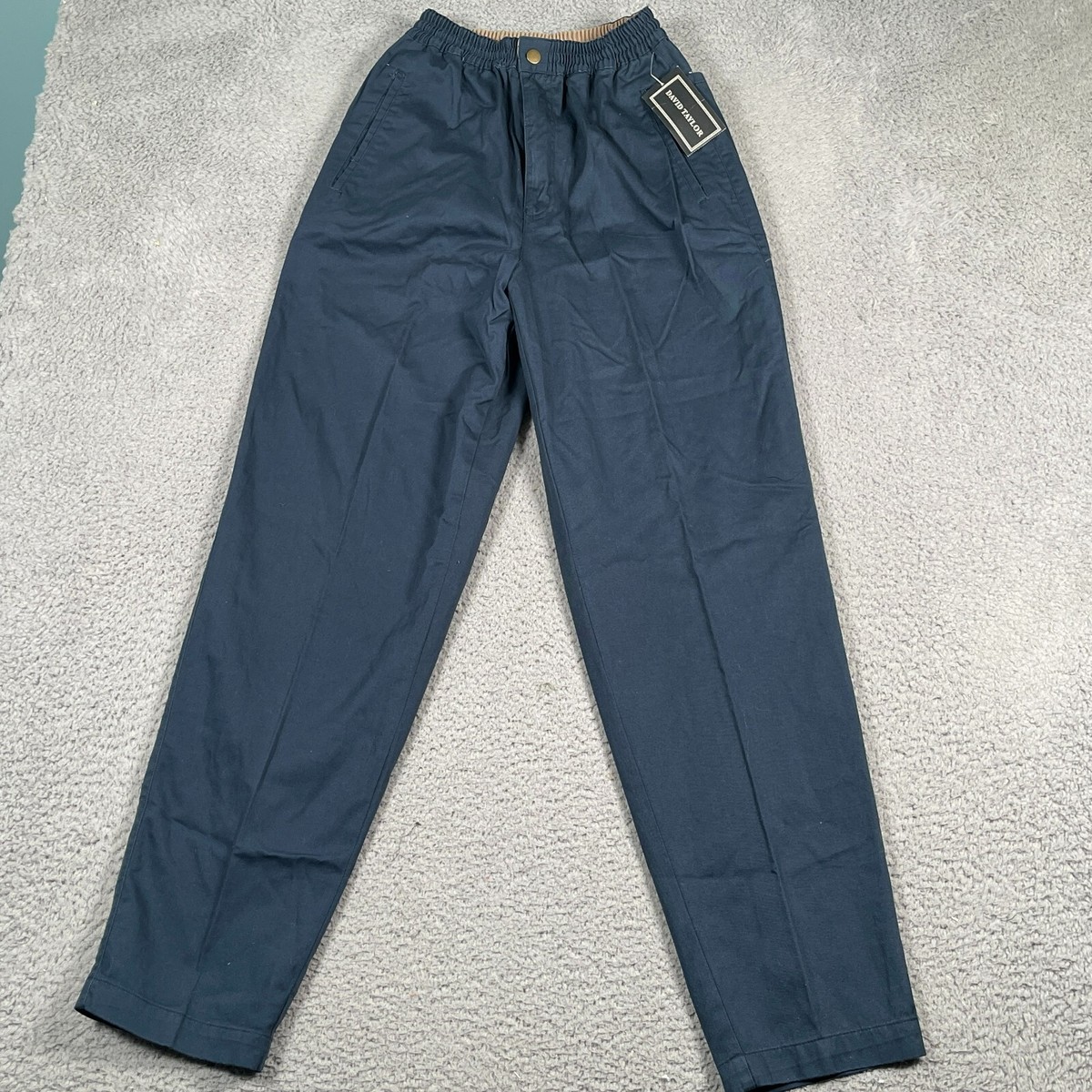 Pantalon David Taylor Homme – Taille 34x29 – Coupe Classique Plissée – Bleu – Neuf