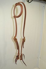 Headstall - Slide Ear -5/8" Harness Leather - Brass Hardware F54 