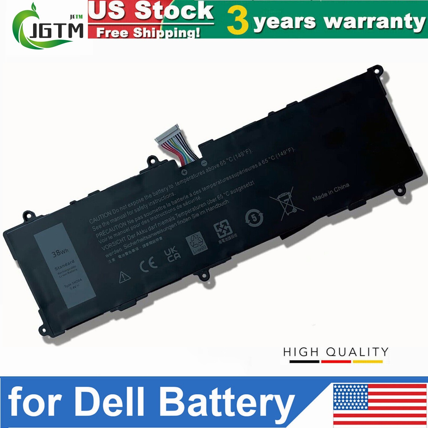2H2G4 21CP5/63/105 2217-2548 TXJ69 HFRC3 Laptopbatterij vervangen voor Dell Venue 11 Pro 7140 Series (7.4V 38Wh
