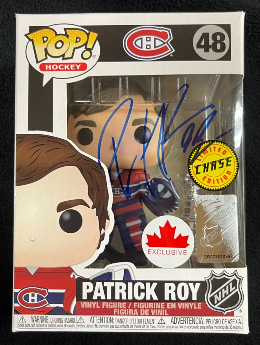 Figura Funko Pop Firmada Por Patrick Roy Montreal Canadiens Chase #48 Certificado De Autenticidad Jsa Loa