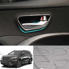 ABS Chrome Inner Door Handle Lock Frame Trim 4PCS For Hyundai Santa Fe 13-2018