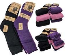 Women Alpaca Wool Socks Winter Solid Warm Boot Casual Thermal Thick 9-11 6-Pack