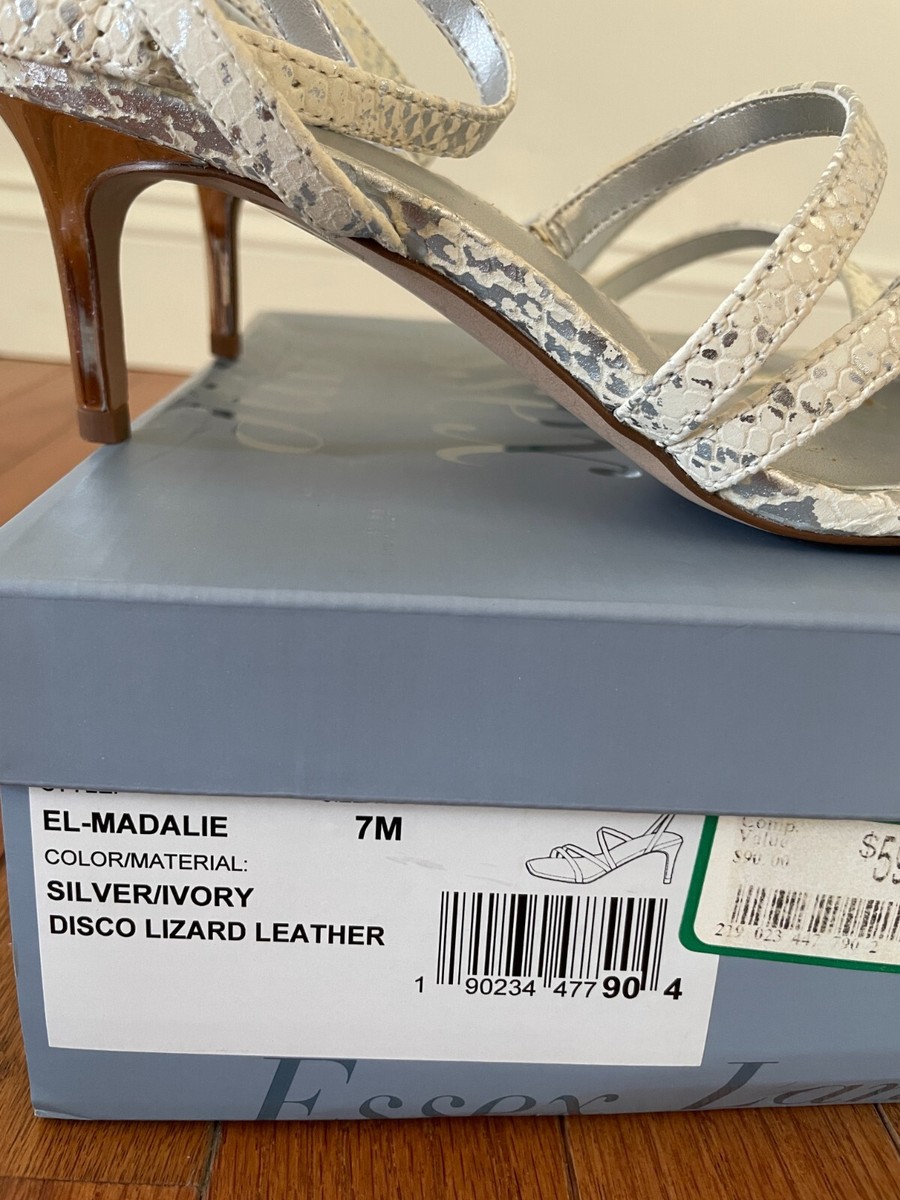 Essex Lane Madalie Strappy Heeled Sandals - 7M - Silver/Ivory