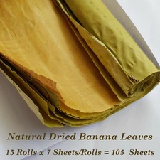 105x Dry Banana Leaves Rolling Cigarett Thai Vintage Natural Roll Your Own Paper