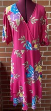 Ralph Lauren Black Label Faux Wrap Dress Size 8 Floral Midi Pink