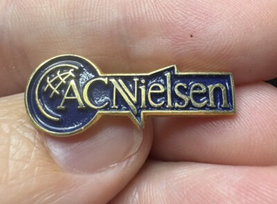 VINTAGE AC NIELSEN LAPEL PIN Audience Measurement Data Analytics TV Radio