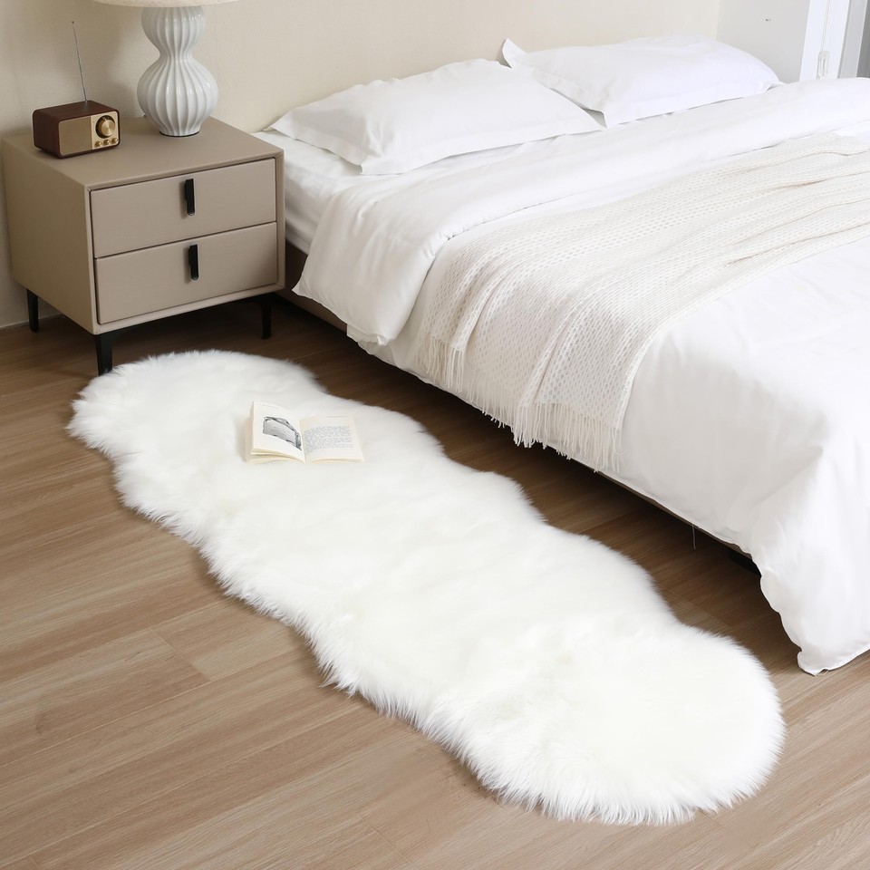 Extra Large Soft Fluffy Long Faux Fur Sheepskin Rug Warm Floor Carpet ...