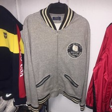 Polo Ralph Lauren Boxing Varsity Jacket Size M Medium Rare New York Grey/Black