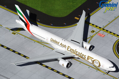 Emirates Boeing 777-300ER A6-EGE UAE 50th Gemini Jets GJUAE2050 Scale 1:400
