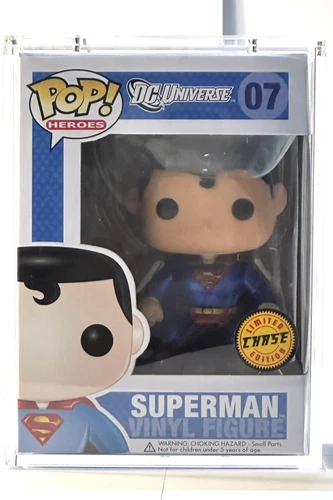 Funko Pop! DC Heroes-Superman (Metallic Chase) #07 Extremely Rare VAULTED