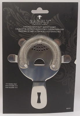 Mercer Culinary M37071 Barfly 4-Prong Stainless Bar Strainer NEW