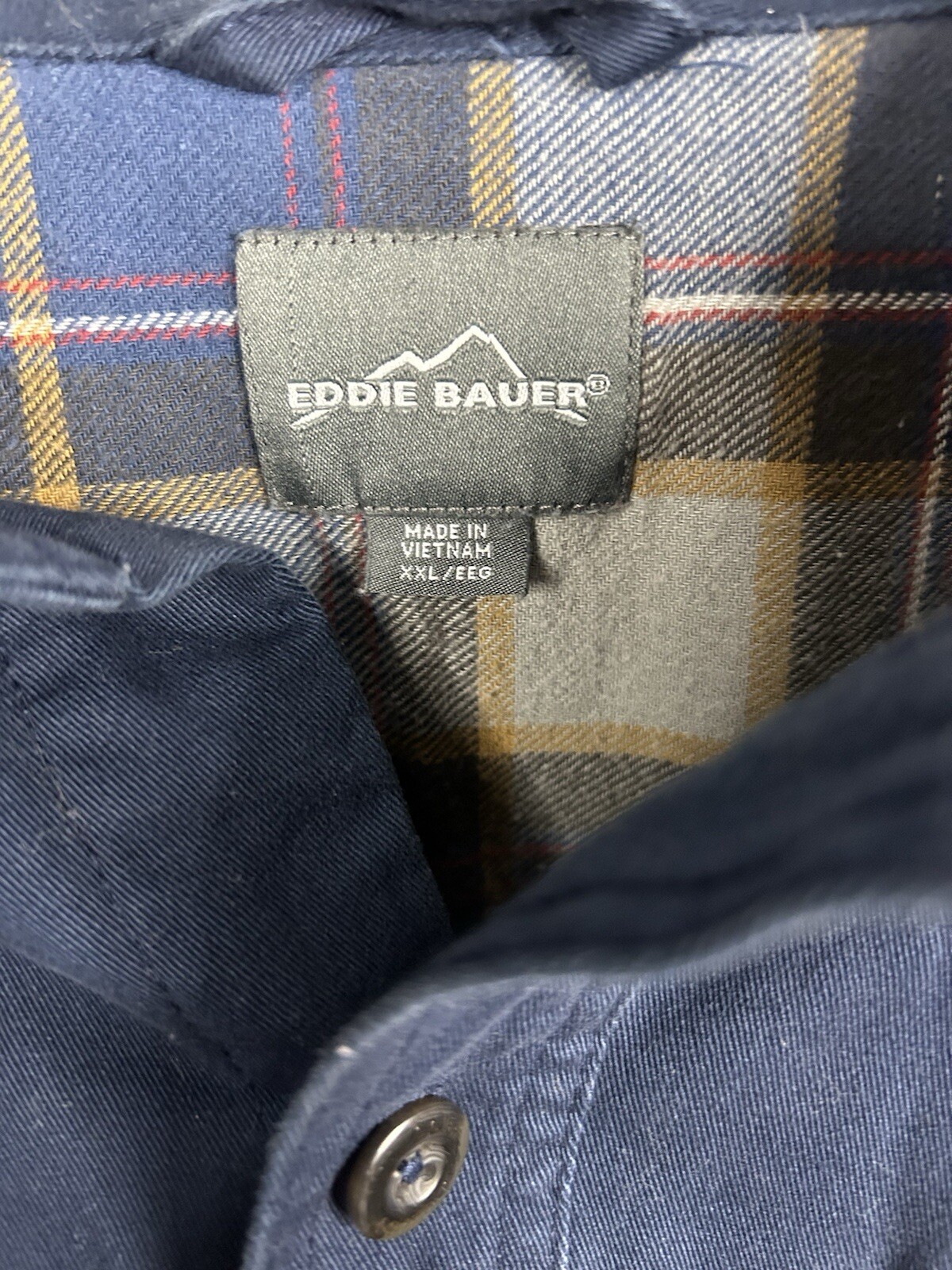 Eddie Bauer Flannel Button Down Jacket/Shirt Long… - image 3