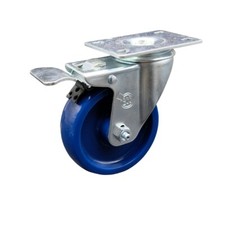 4 Inch SS Solid Polyurethane Top Plate Caster with Total Lock Brake SCC