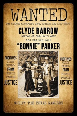 Blechschild 18x12 wanted Clyde Barrow Bonnie Wand Deko Bar Kneipe Sammler Gesche