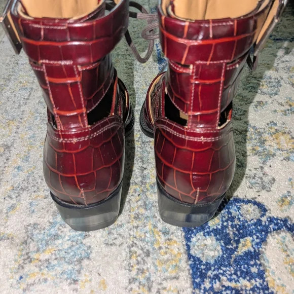 CHLOE Python Rylee Snakeskin Embossed Cut Out Lea… - image 9