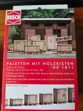 Busch H0 1811 Paletten mit Holzkistens ECHTHO...
