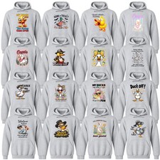Funny Wildlife Animal Mental Health Graphic Hoodie Sport Grey Lover Duck