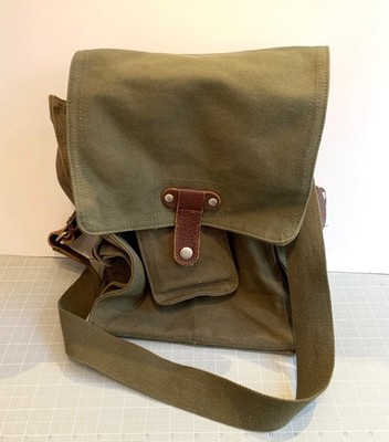 Paul B. Smith Green Cotton / Leather Cross-Body Bag
