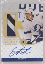 2020 Upper Deck Ultimate Collection Debut Threads /99 Cal Foote Patch Auto 0pz2