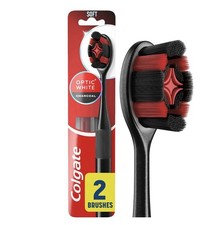 2 Pack Colgate Optic White Charcoal Soft Toothbrush for Adults