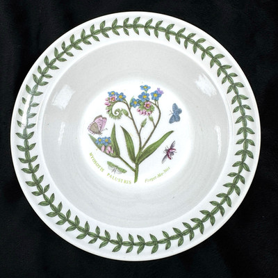 Vintage Portmeirion Botanic Garden Forget-Me-Not 6.5'' Rimmed Cereal Bowl England