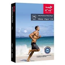 Koala Ultra Premium Glossy Photo Paper 4x6 Inch 100 Sheets 72lb Water