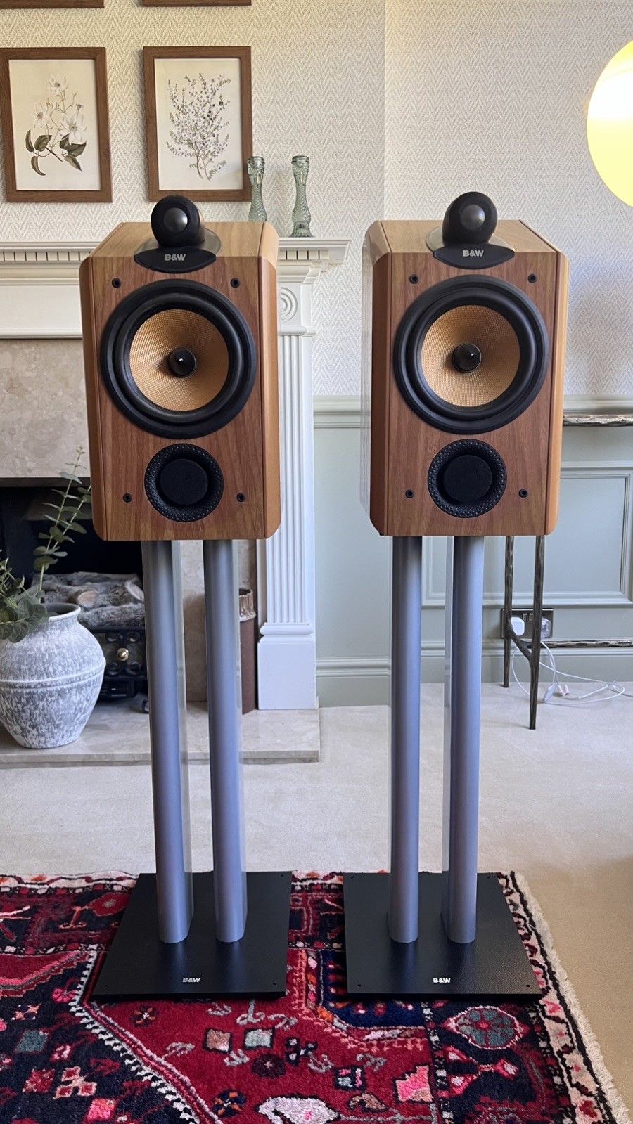 B&W BOWERS & WILKINS CDM 1NT Cherry Speakers with B&W Stands 