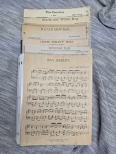 Antique Ragtime Sheet Music Lot Scott Joplin Maple Leaf Rag Russian Rag