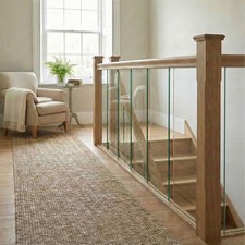 Solution Glass Panels  - Rake and Landing Slotted Handrails - Glass Stair Parts