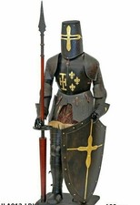 Knight Armor Costume Black Medieval Antique Full body Armor suit With Shield