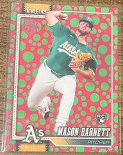 2026 Topps Series 1 MASON BARNETT Holiday Polka Dots Green/Pink #273 RC