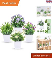 Realistic 4 Pack Eucalyptus Faux Plants for Stylish Bathroom & Living Room