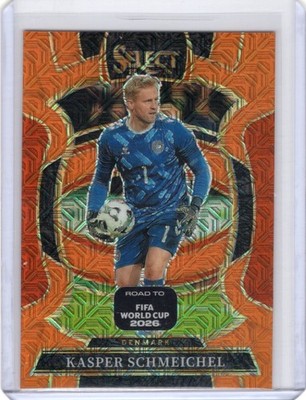 Kasper Schmeichel 2025-26 Panini Select Road to FIFA World Cup Orange Mojo /825